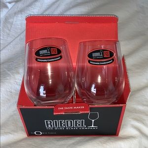 Set of 2, Riedel Chardonnay Stemless Wine Glasses